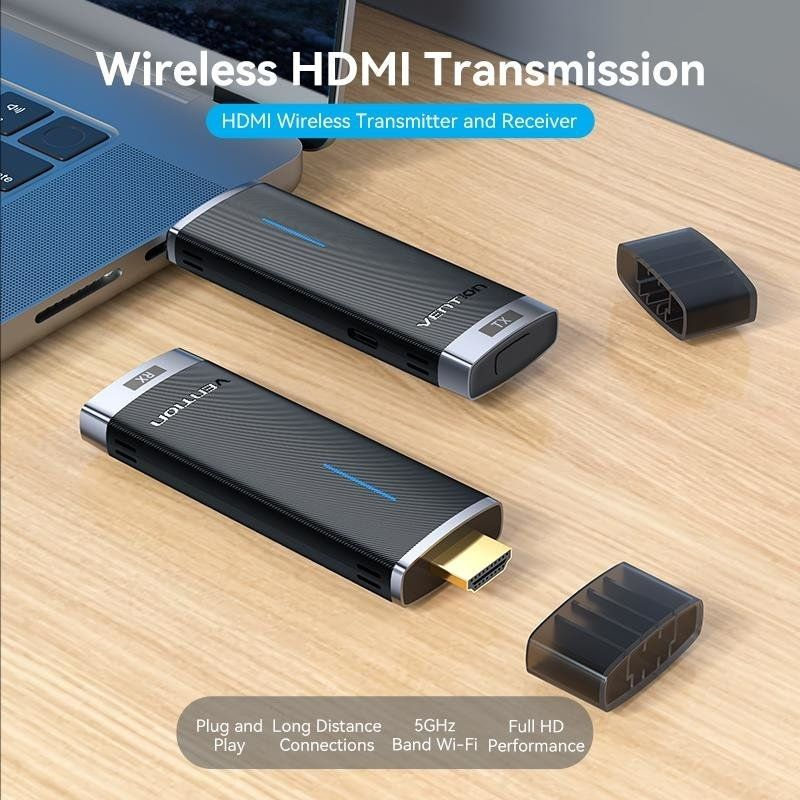 ADAPTADOR DE VIDEO INALAMBRICO HDMI A HDMI NEGRO VENTION