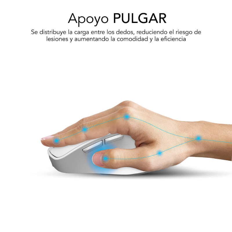 RATON OPTICO DUAL COMFORT ERGO DUAL BATERIA BLANCO SUBBLIM