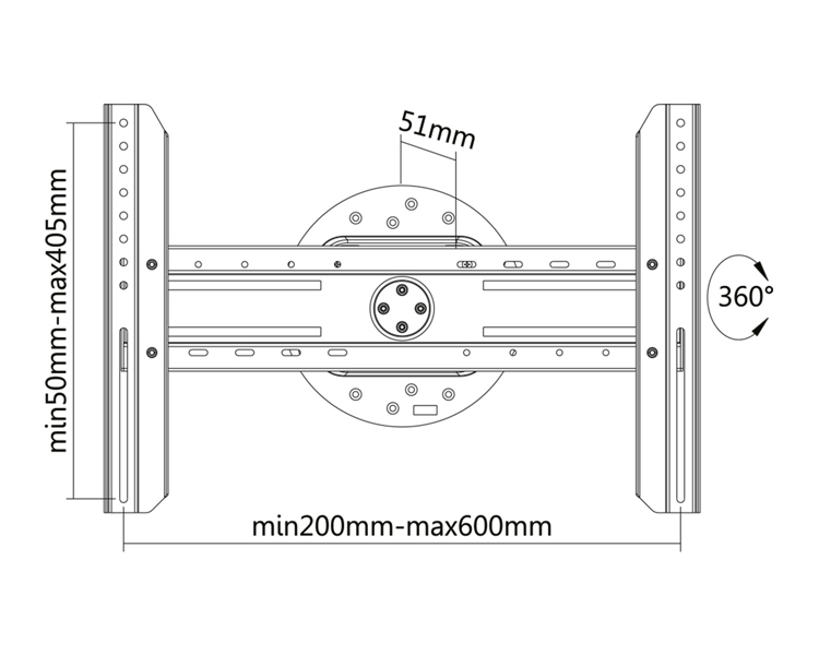 SOPORTE PARED-TV 360 37"-70" TOOQ