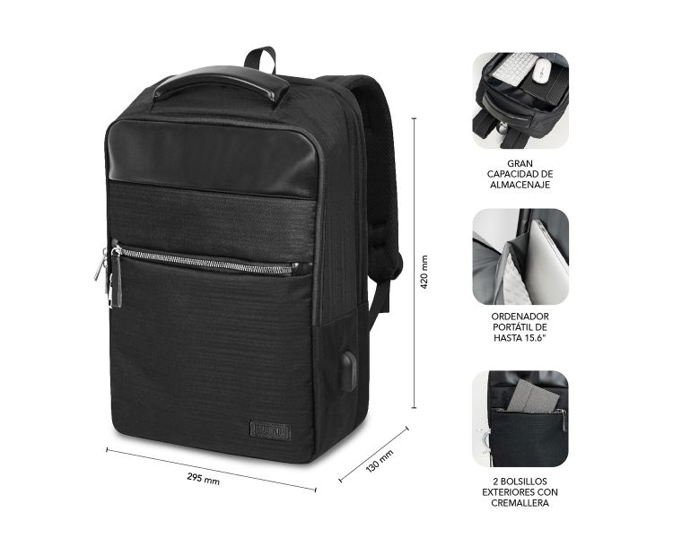 MOCHILA BUSINESS V2 AP 16" NEGRO SUBBLIM