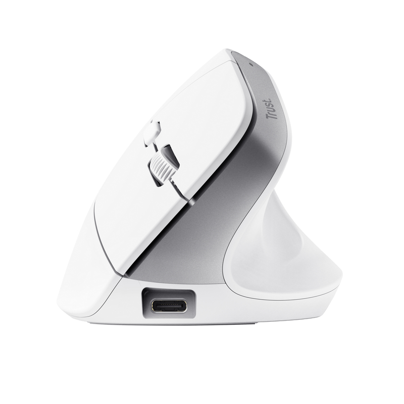 RATON OPTICO WIRELESS ERGONOMICO VERTICAL BAYO+ BLANCO TRUST