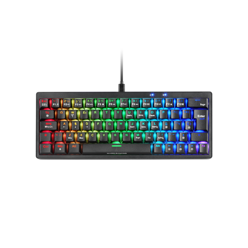 TECLADO MECANICO MKMINIPRO SWITCH BROWN RGB NEGRO MARS GAMING