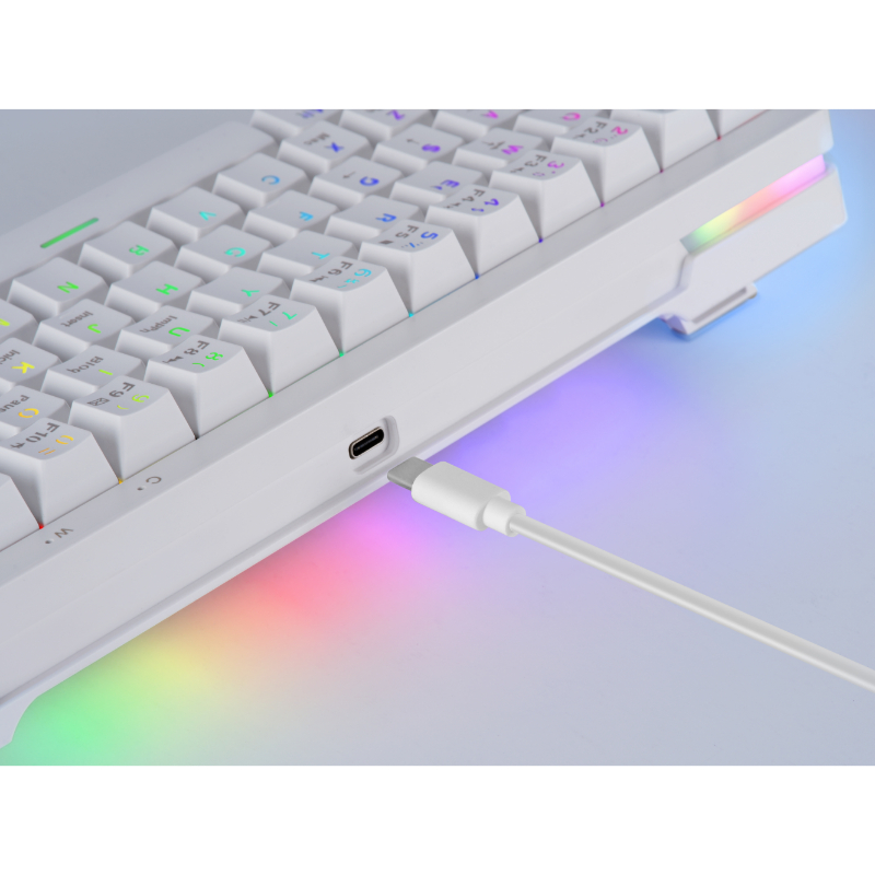 TECLADO MECANICO MKMINIPRO LINEAR LUBRICATED SWITCHES RGB BLANCO MARS GAMING